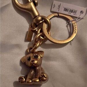 Coach Gold/BRASS Dog Key Holder